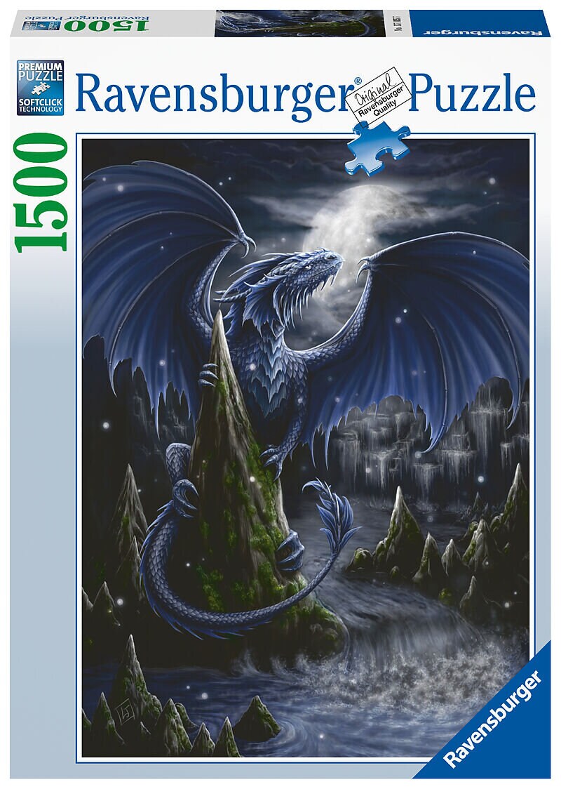 Ravensburger Puslespill, The Dark Blue Dragon 1500 brikker