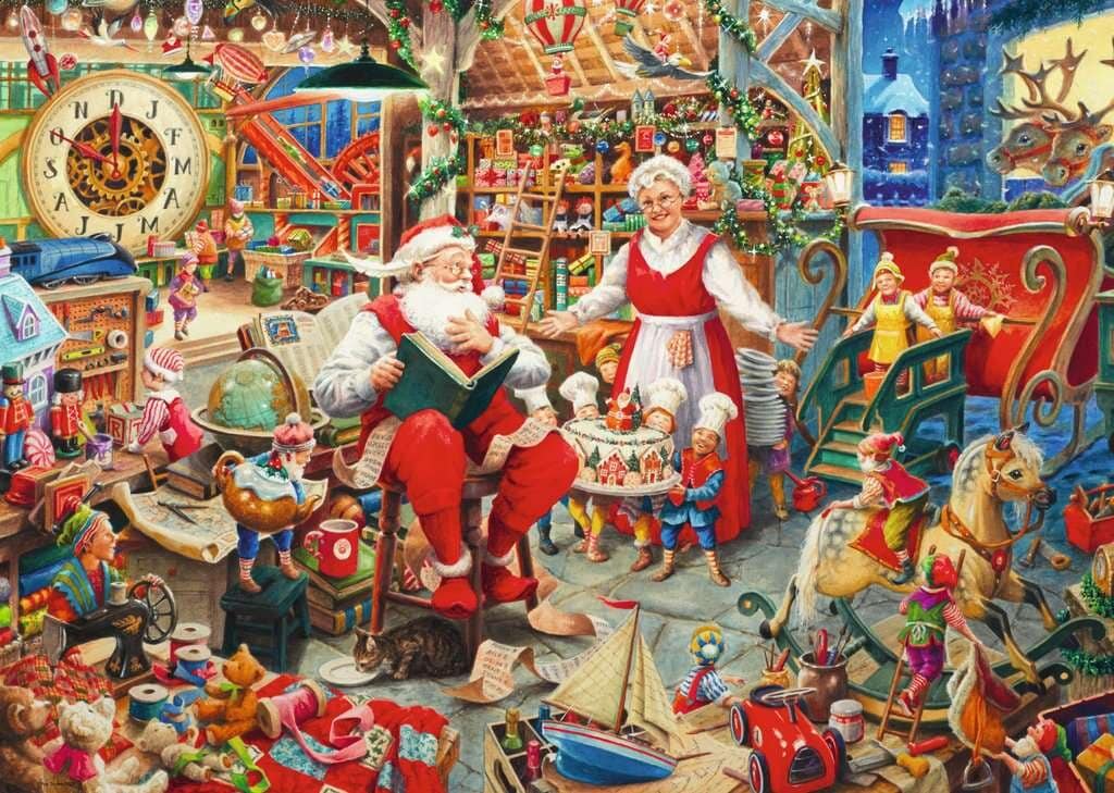 Ravensburger Puslespill - Julenissens verksted 1000 brikker