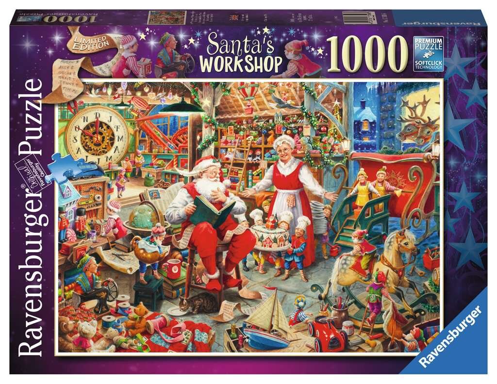 Ravensburger Puslespill - Julenissens verksted 1000 brikker