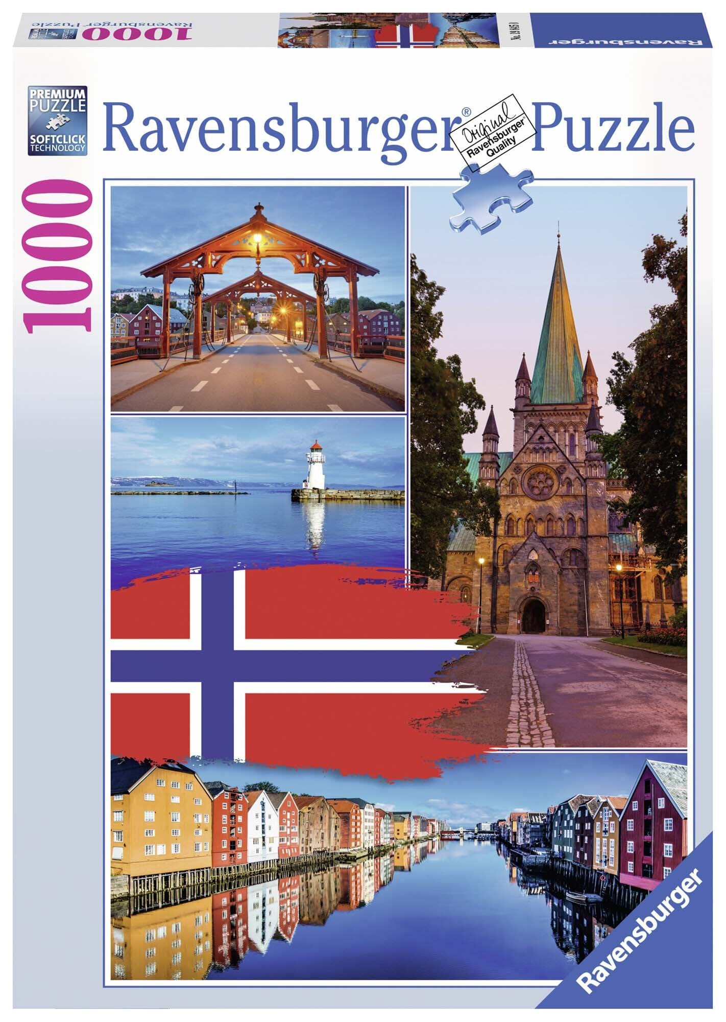 Ravensburger Puslespill, Trondheim, Norway - Collage 1000 brikker