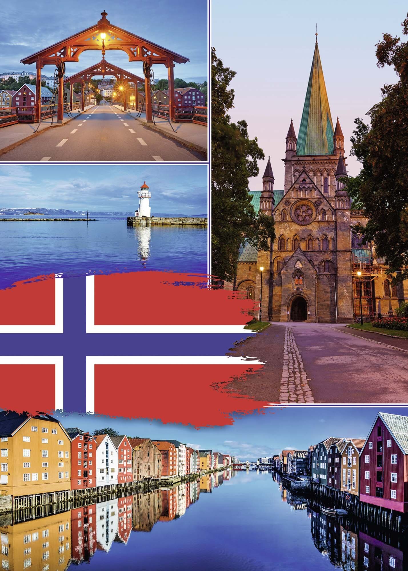 Ravensburger Puslespill, Trondheim, Norway - Collage 1000 brikker