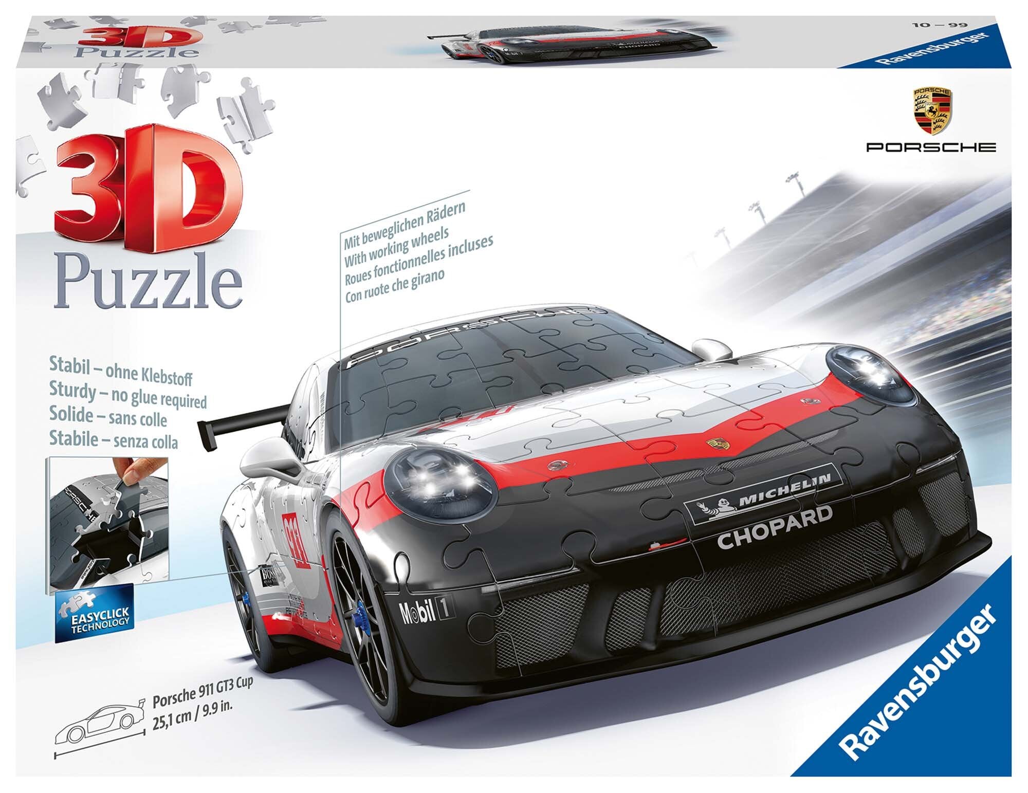 Ravensburger 3D Puslespill, Porsche GT3 Cup 108 brikker