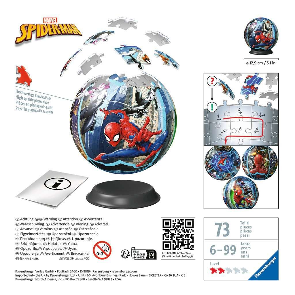 Ravensburger 3D Puslespill - Spiderman 72 brikker