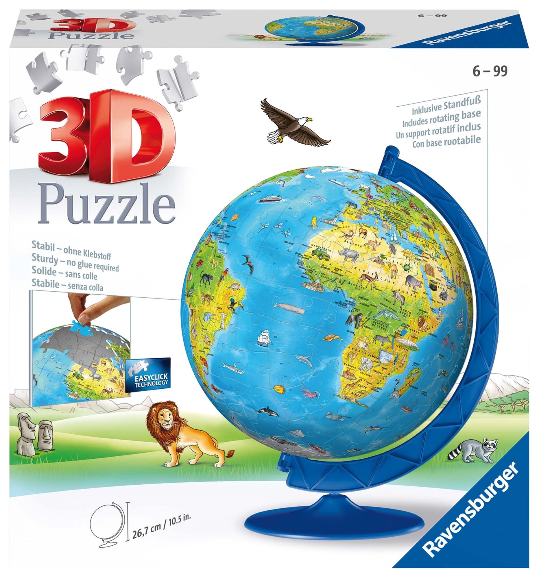 Ravensburger 3D Puslespill, Childrens World Globe 108 brikker