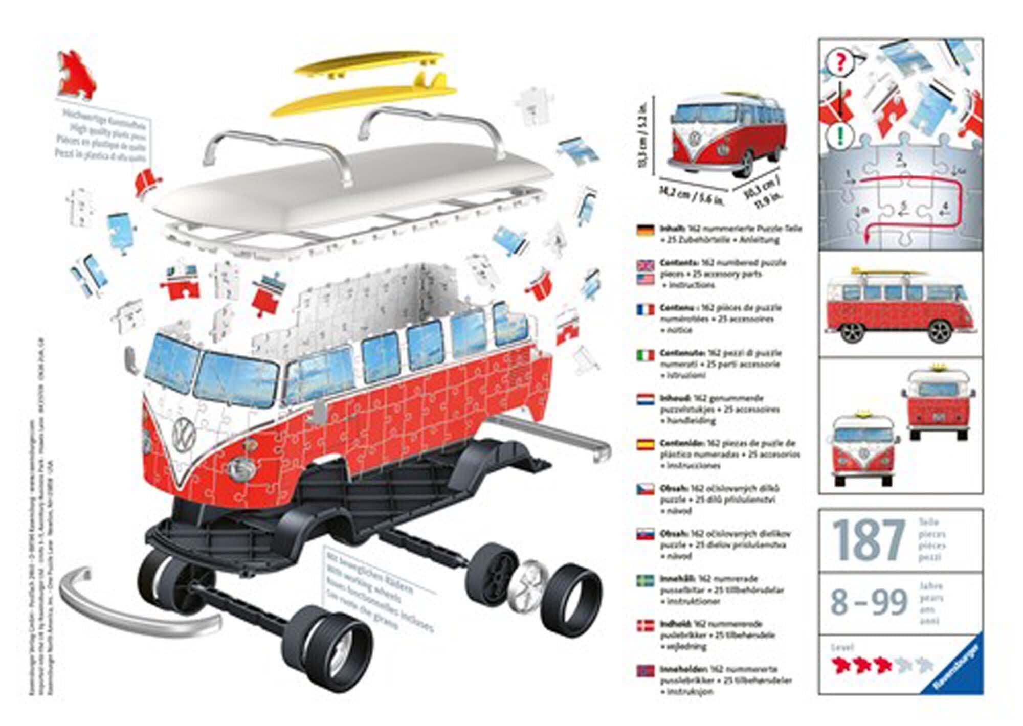 Ravensburger 3D Puslespill, VW Bus T1  162 brikker