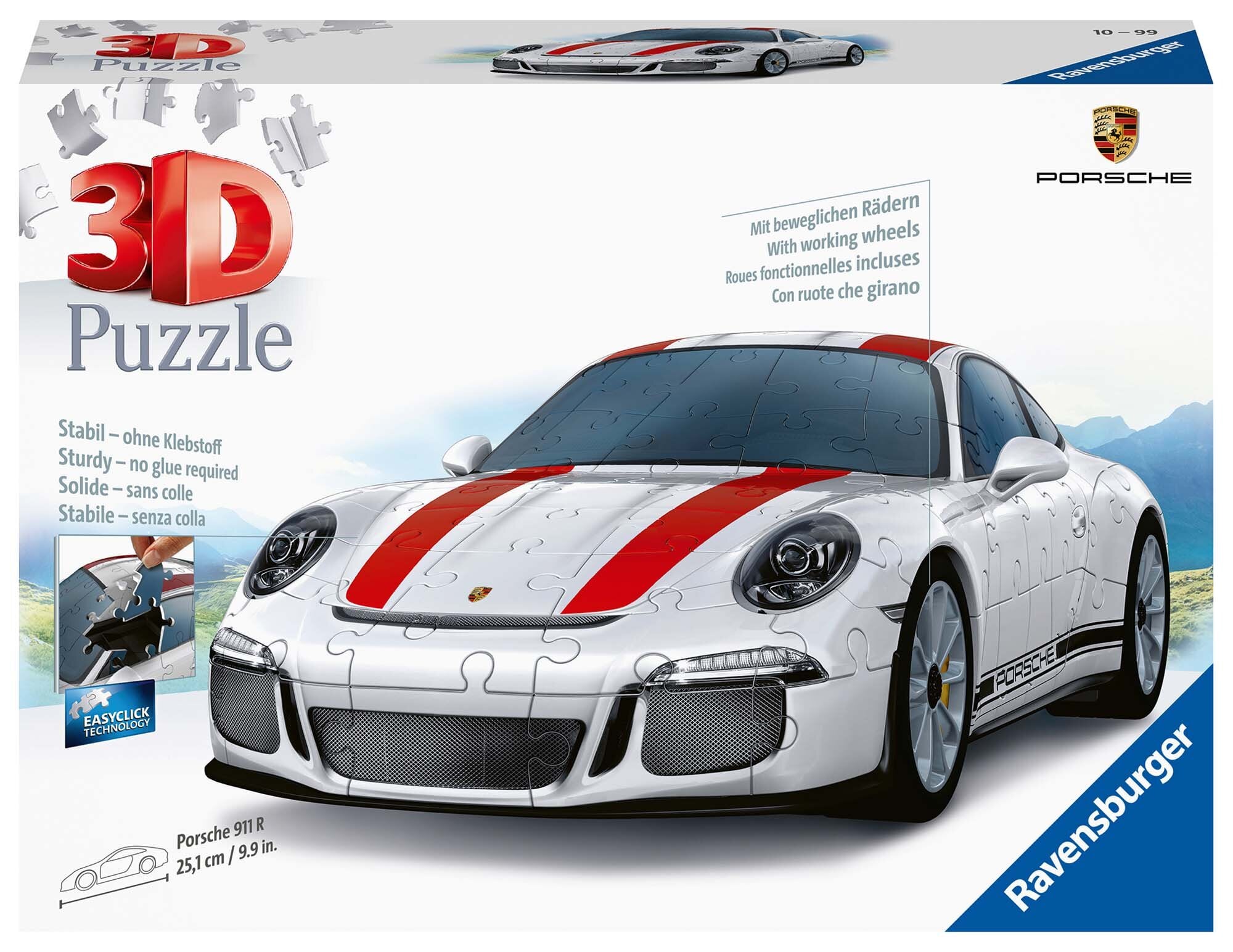 Ravensburger 3D Puslespill, Porsche 911 R 108 brikker