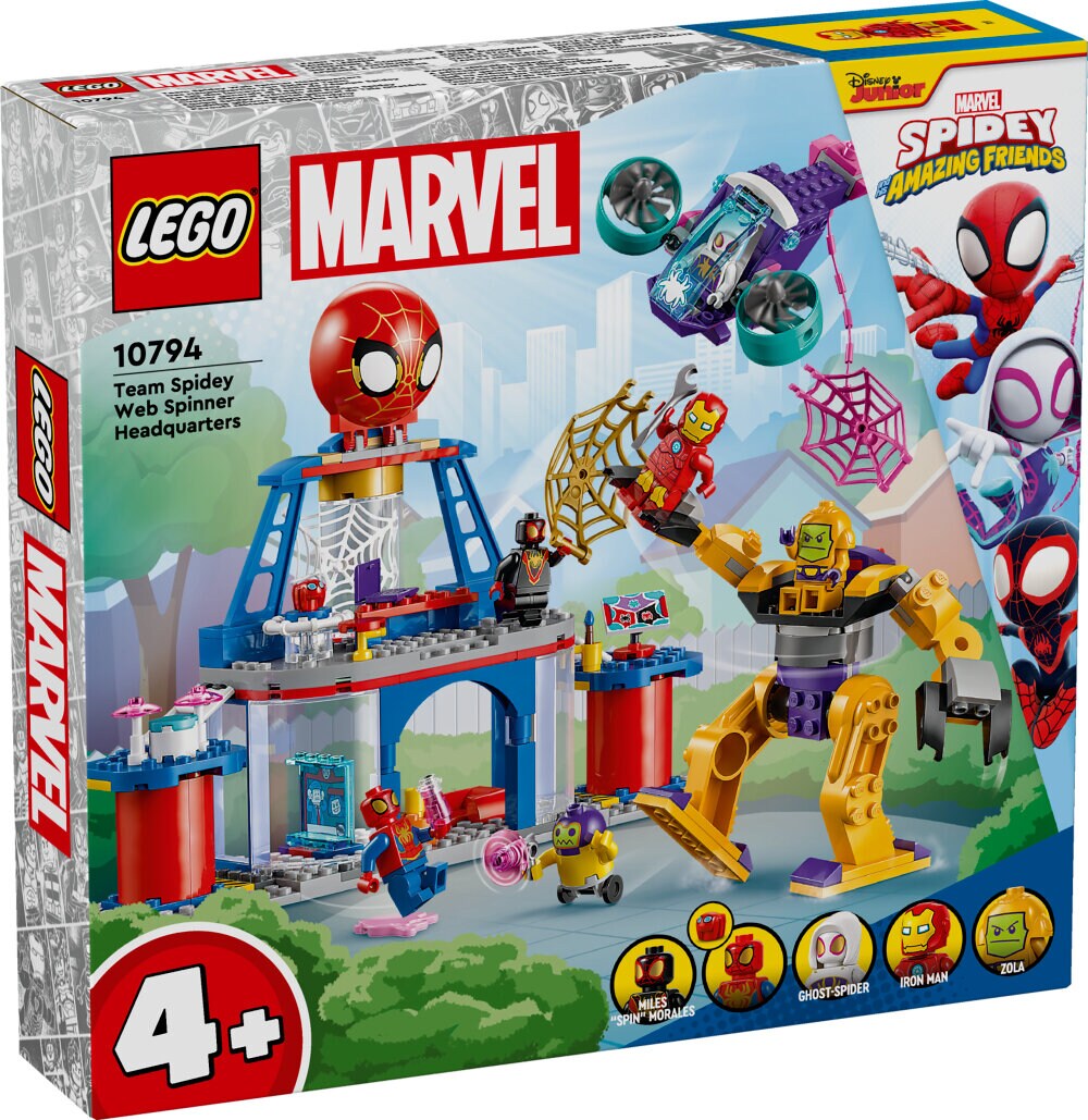 LEGO Marvel - Team Edderkoppens spindelvev-hovedkvarter 4+