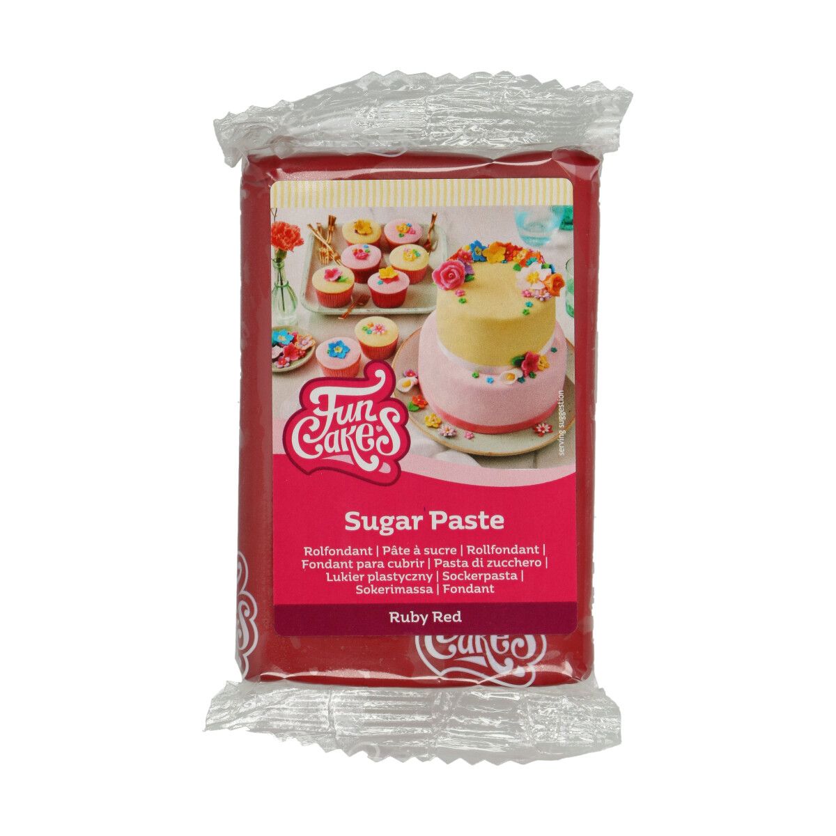 FunCakes - Sukkerpasta Ruby Mørkerød 250 gram