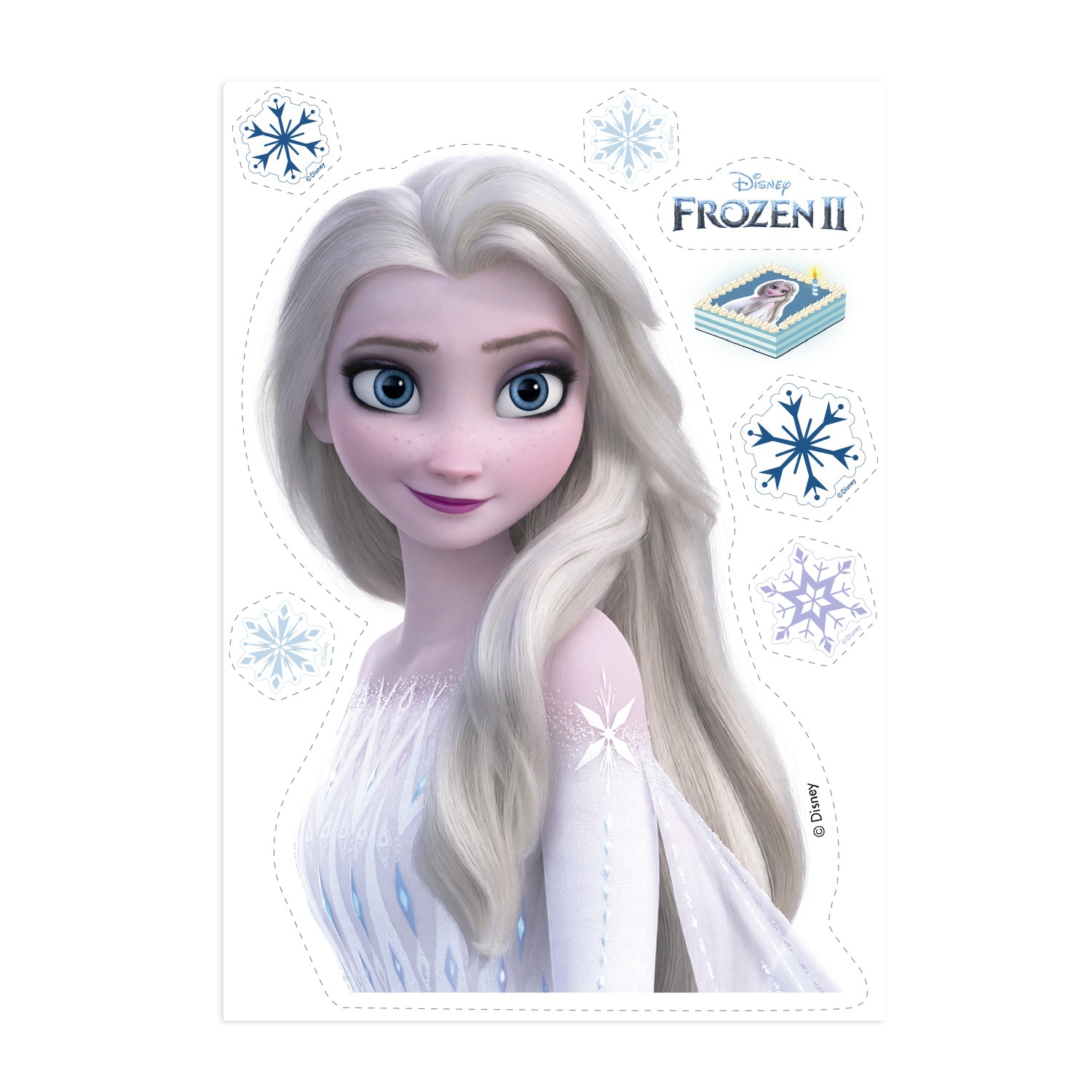 Frost Elsa - Kakedekorasjoner Oblat 7 stk.