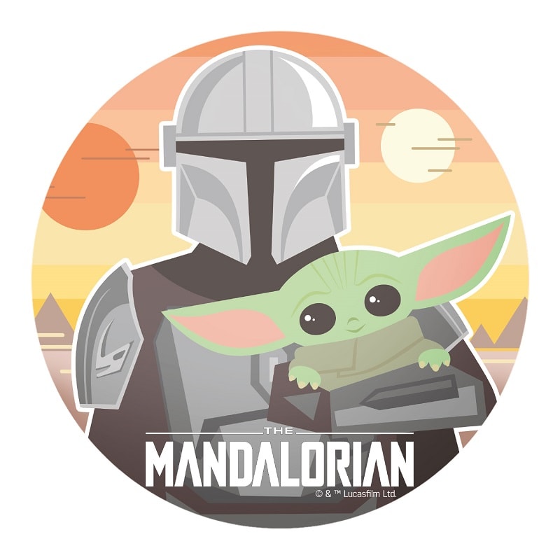 Kakebilde Star Wars Mandalorian, Oblat 20 cm