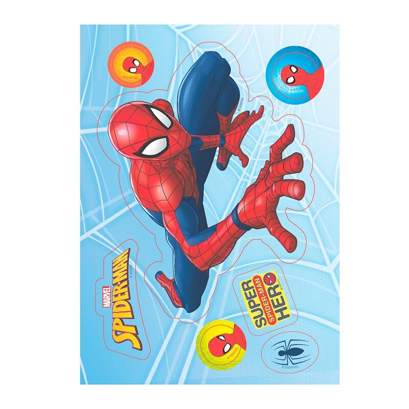 Spiderman - Kakedekorasjoner av Oblat 7 stk.