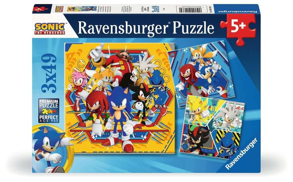 Ravensburger Puslespill - Sonic Core 3x49 brikker