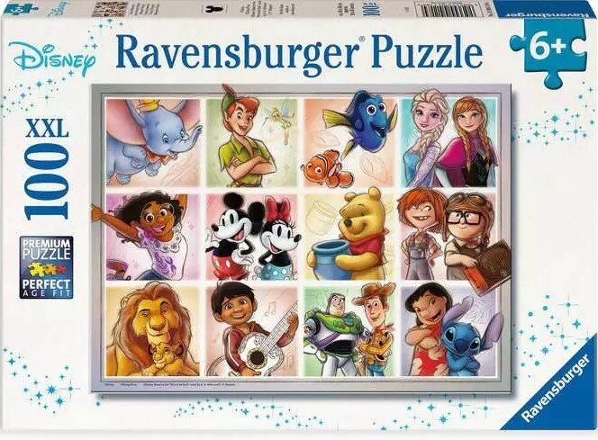 Ravensburger Puslespill - Disney Multicharacter 100 brikker