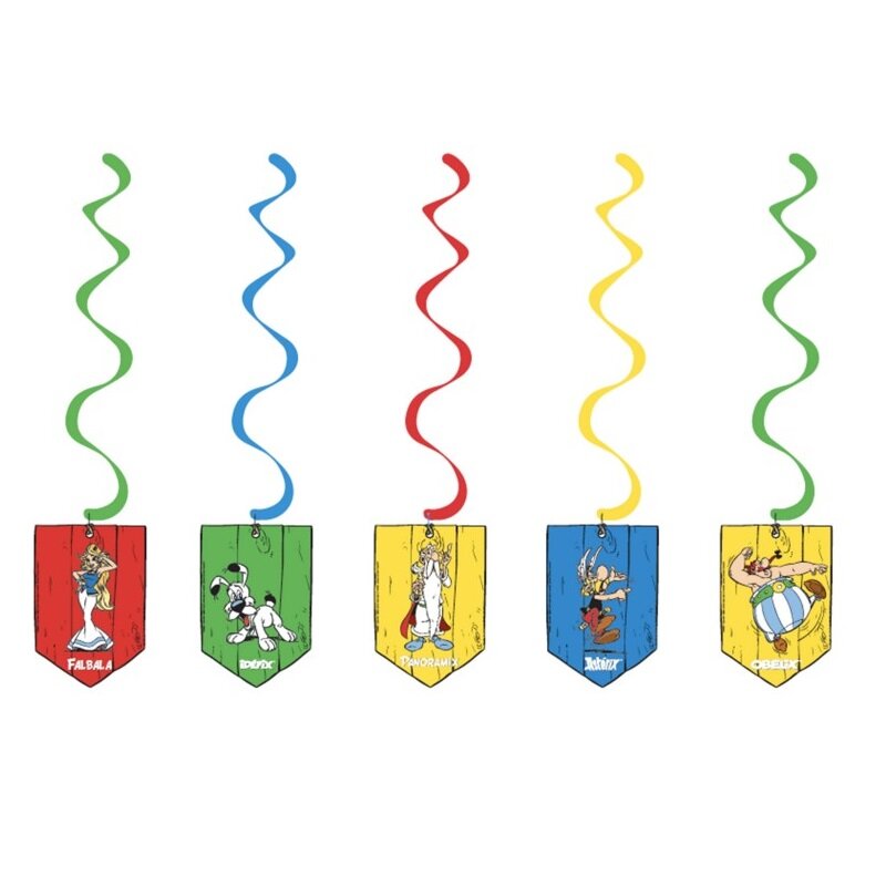Asterix Hengende Swirl Dekorasjoner 5 stk.