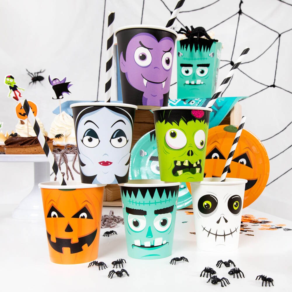 Halloween Monsters Pappkopper 6 stk.