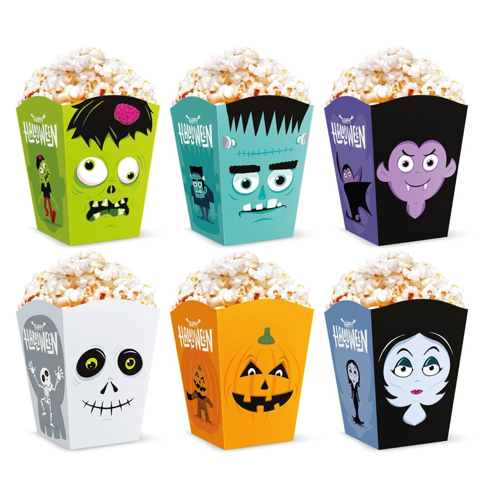 Halloween Monsters Popcornbokser 6 stk.