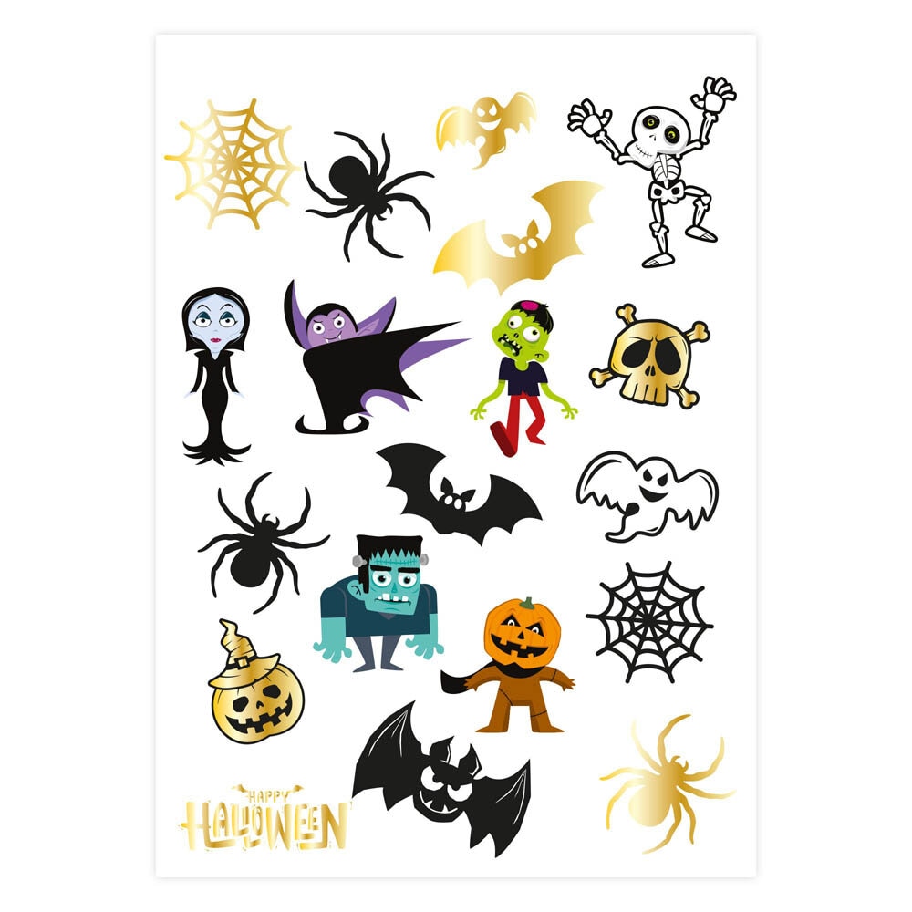 Halloween Monsters Tatoveringer 19 stk.