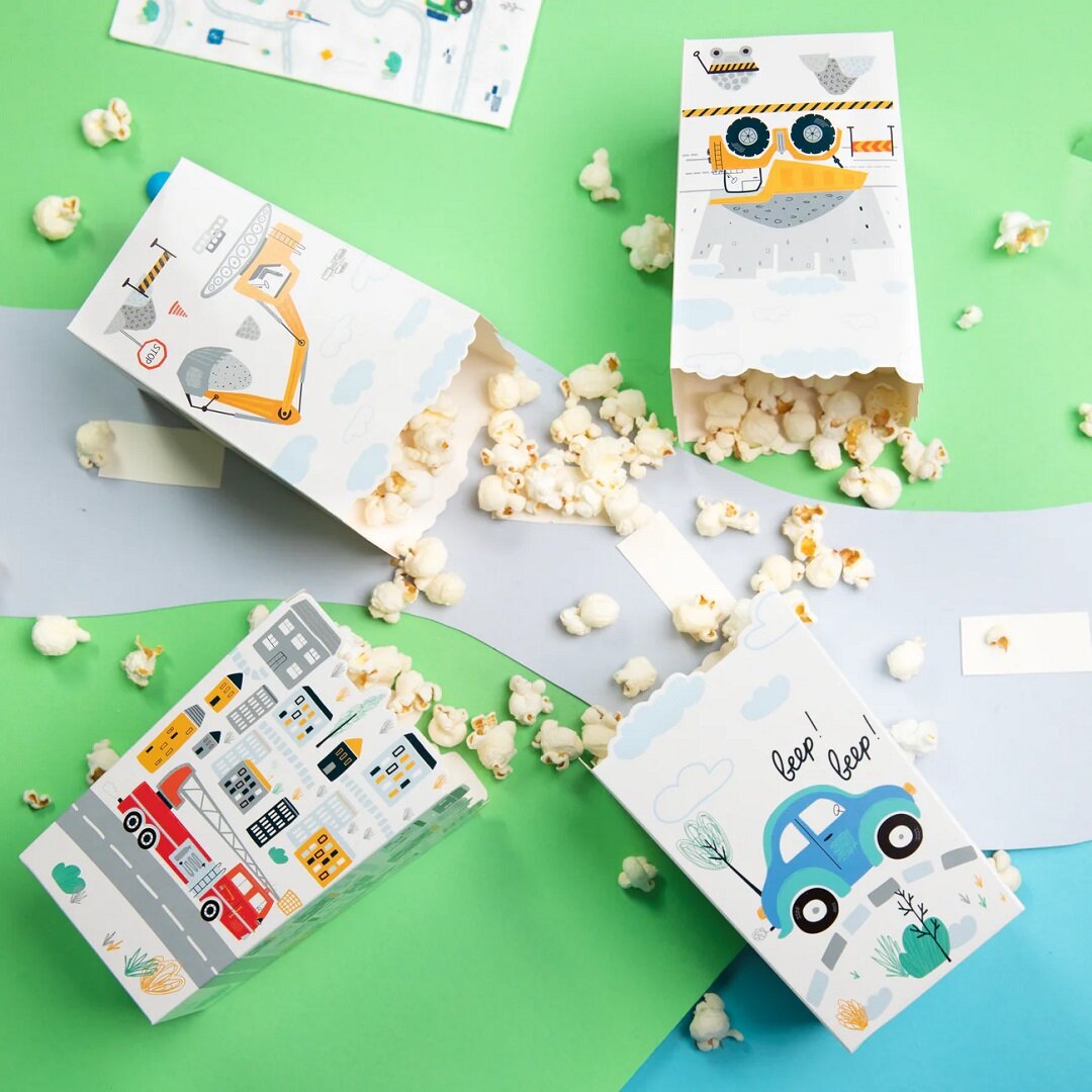 Kjøretøy Popcornbokser 6 stk.
