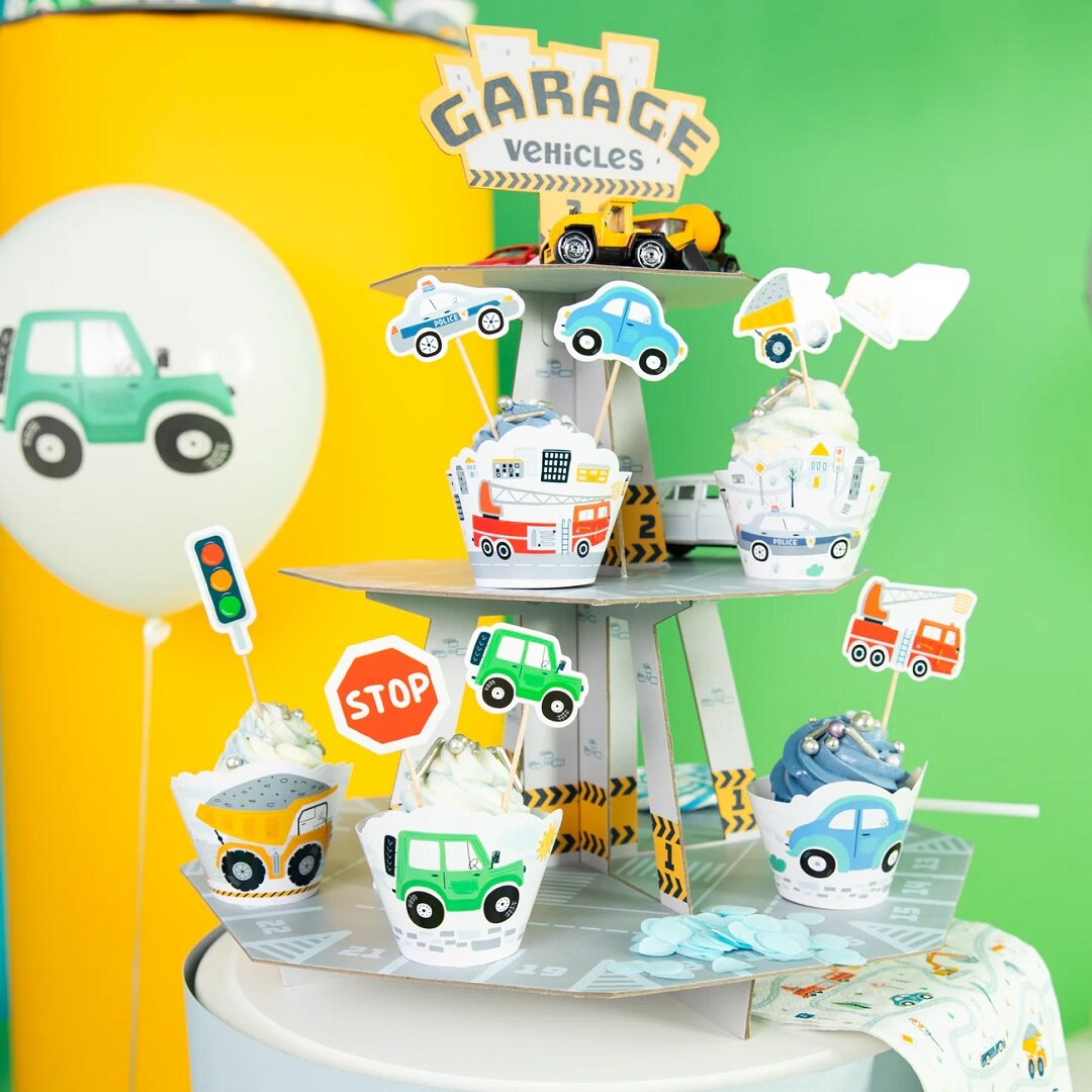 Kjøretøy Cake Toppers 8 stk.