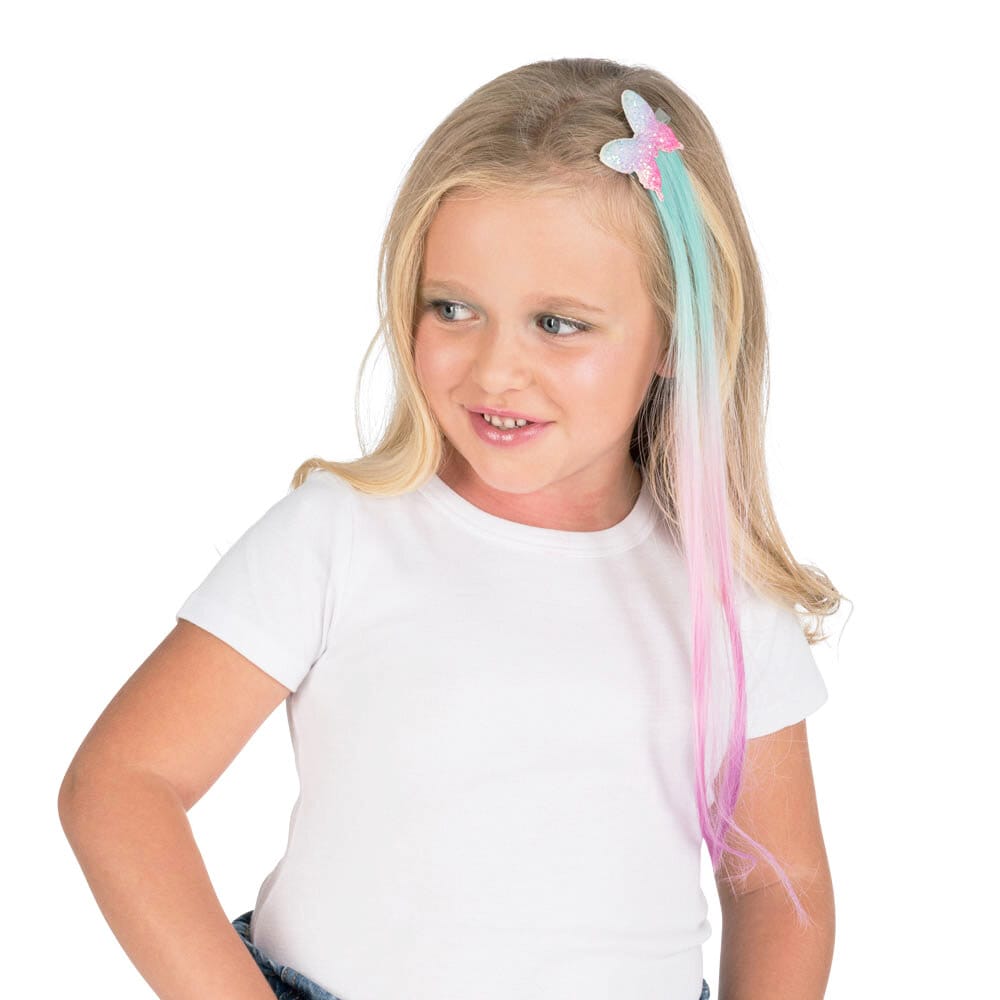 Sommerfugl hårklype med extensions