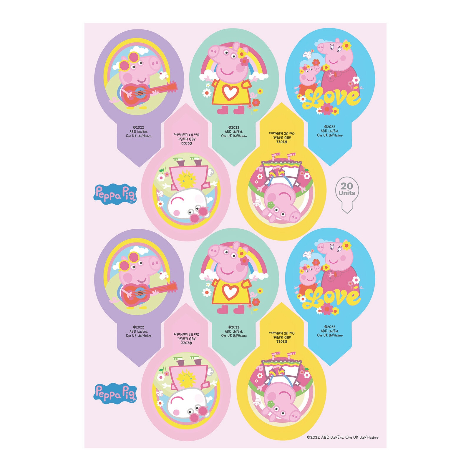 Peppa Gris - Muffinsdekorasjoner Oblat 20 stk.