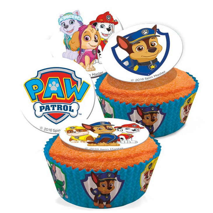 Paw Patrol - Muffindekorasjoner Sukkerpasta 20 stk.