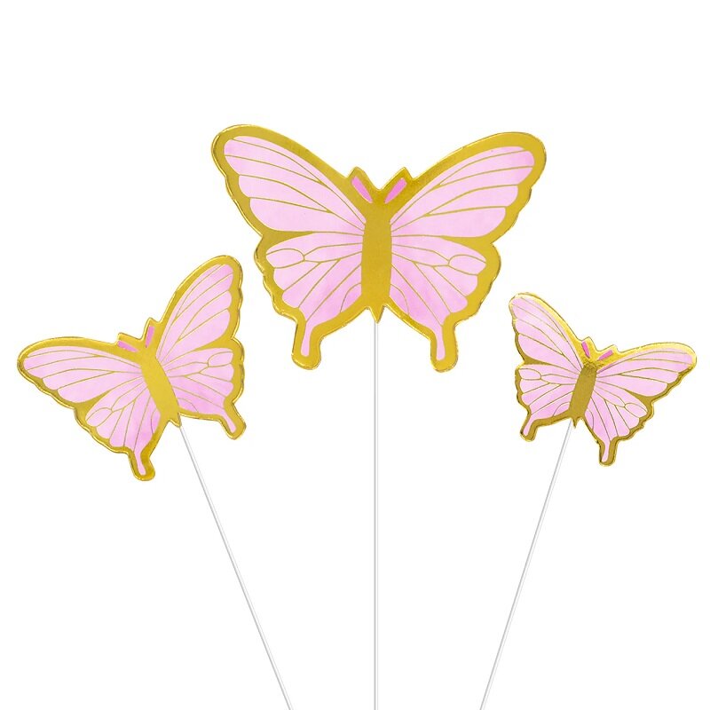 Kakedekorasjoner - Rosa Sommerfugler 10 stk.