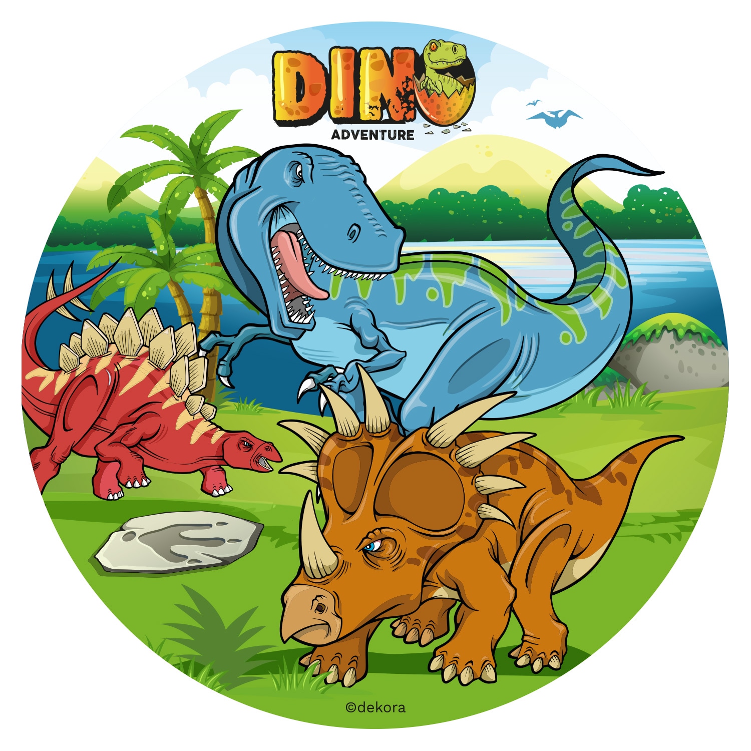 Kakebilde Dinosaur - Oblat 20 cm