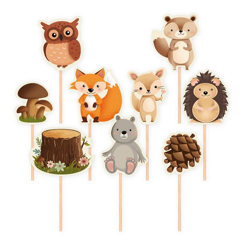 Skogsvenner - Cake Toppers 9 stk.