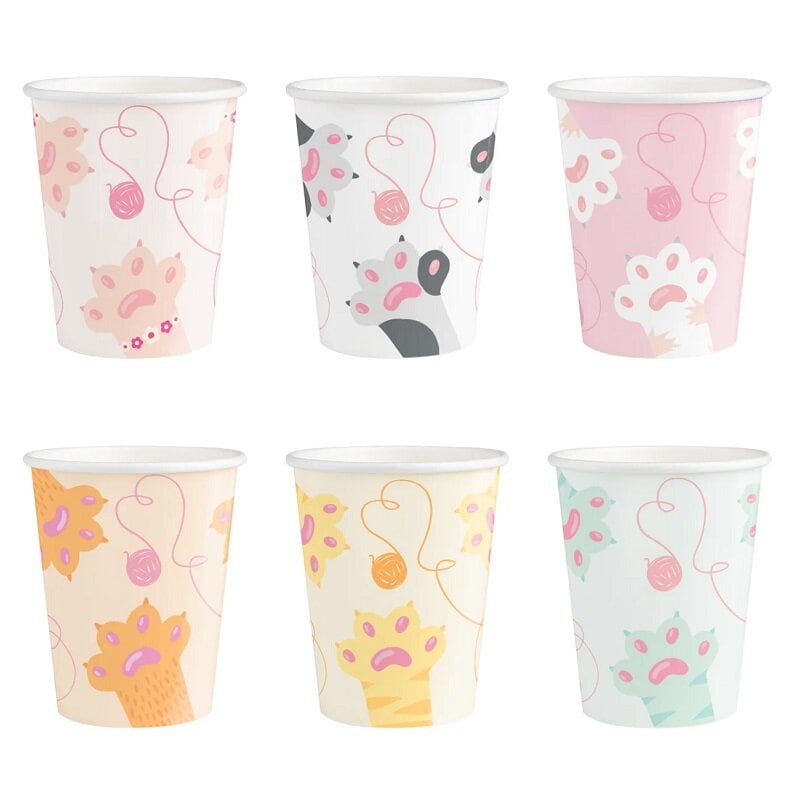 Katt Pappkopper 220 ml 6 stk.