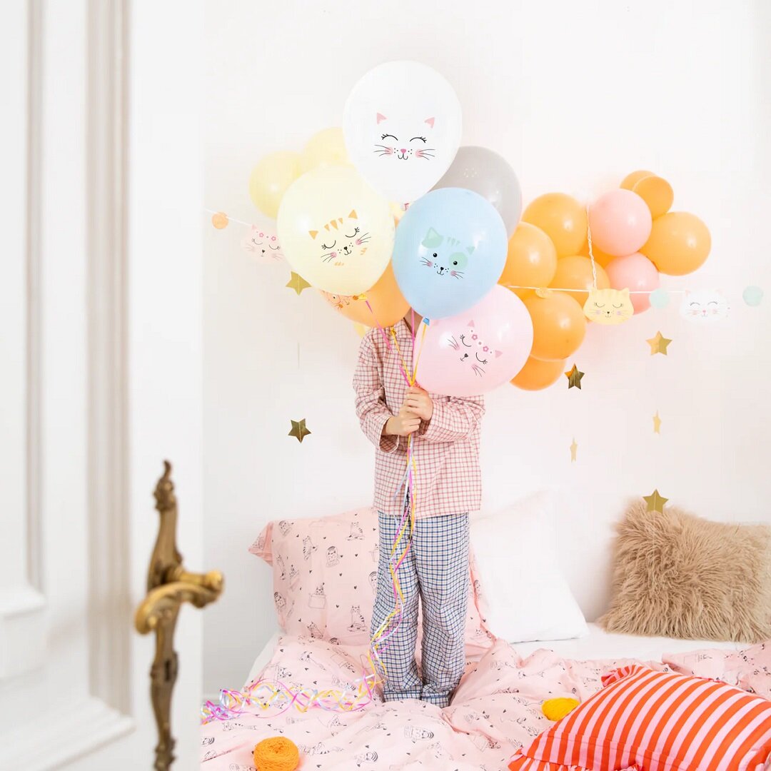 Ballonger med katter 6 stk.