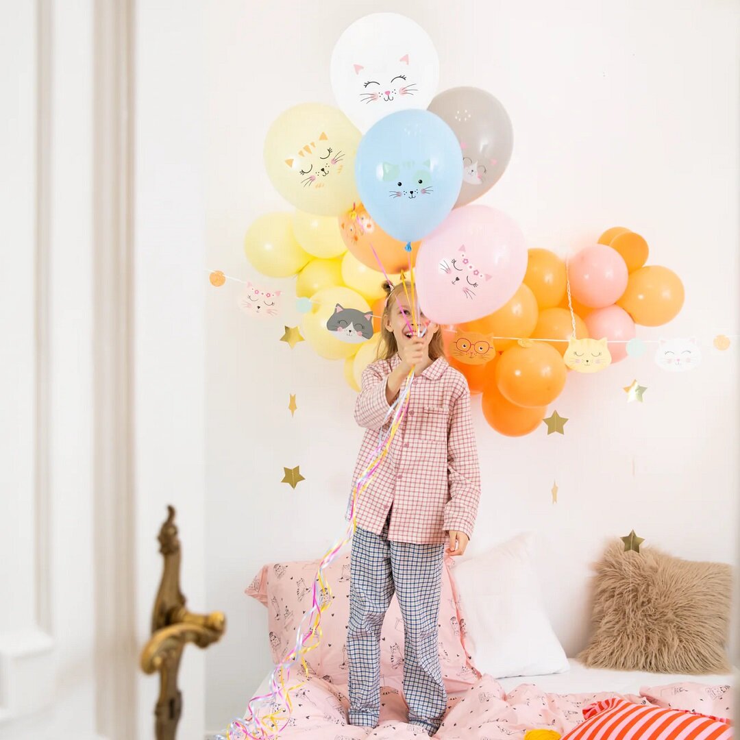 Ballonger med katter 6 stk.
