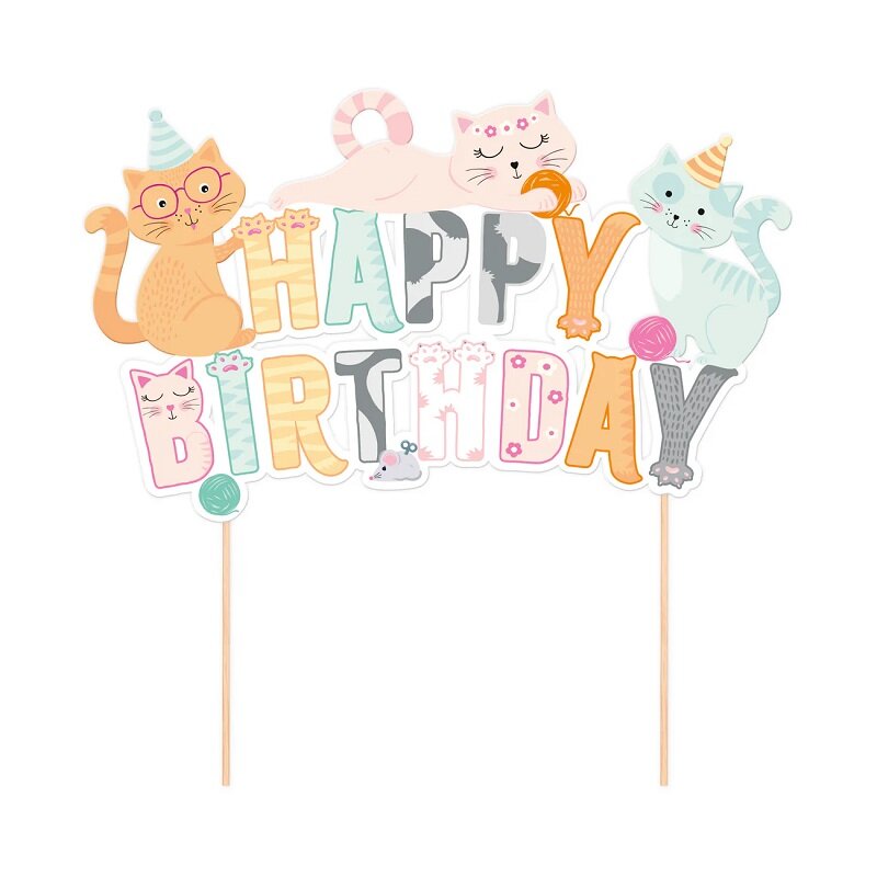 Katt Cake Topper Happy Birthday