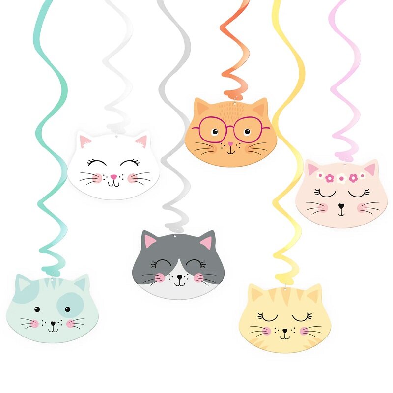 Katt Hengende dekorasjoner 6 stk.