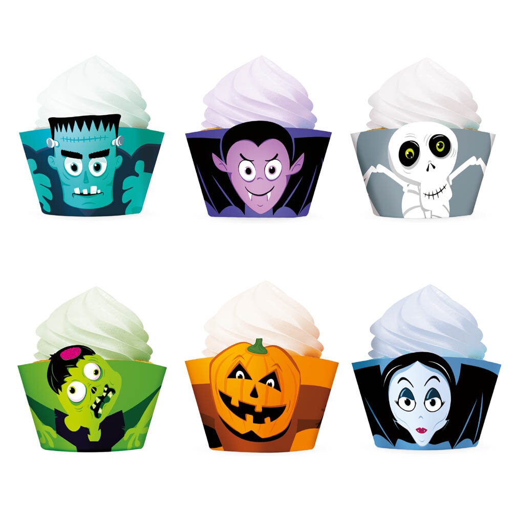 Halloween Monsters Cupcakewrappers 6 stk.