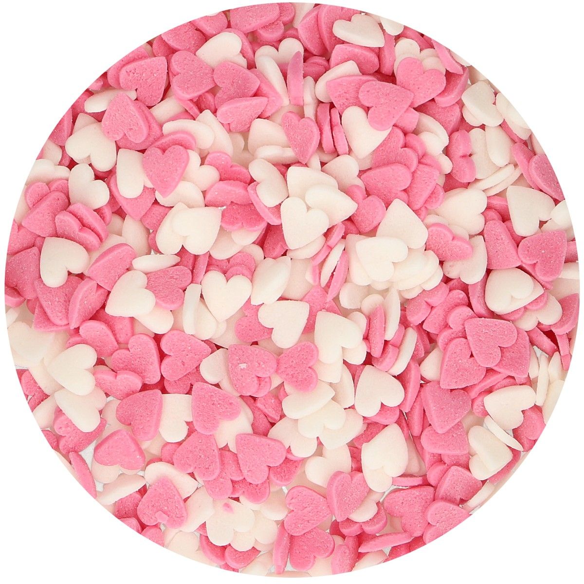 FunCakes - Strøssel Rosa og hvite hjerter 60 gram