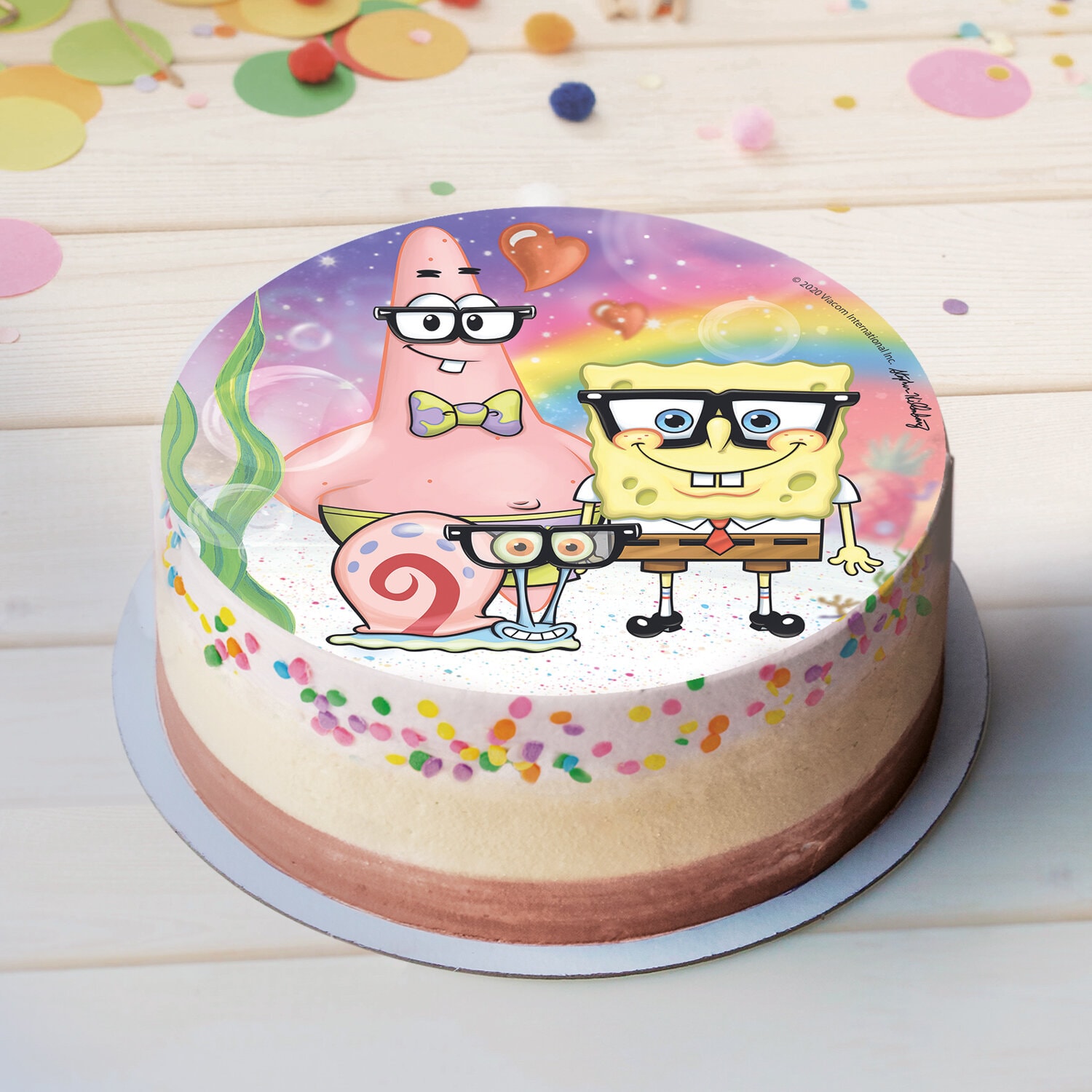 Kakebilde SvampeBob - Oblat 20 cm
