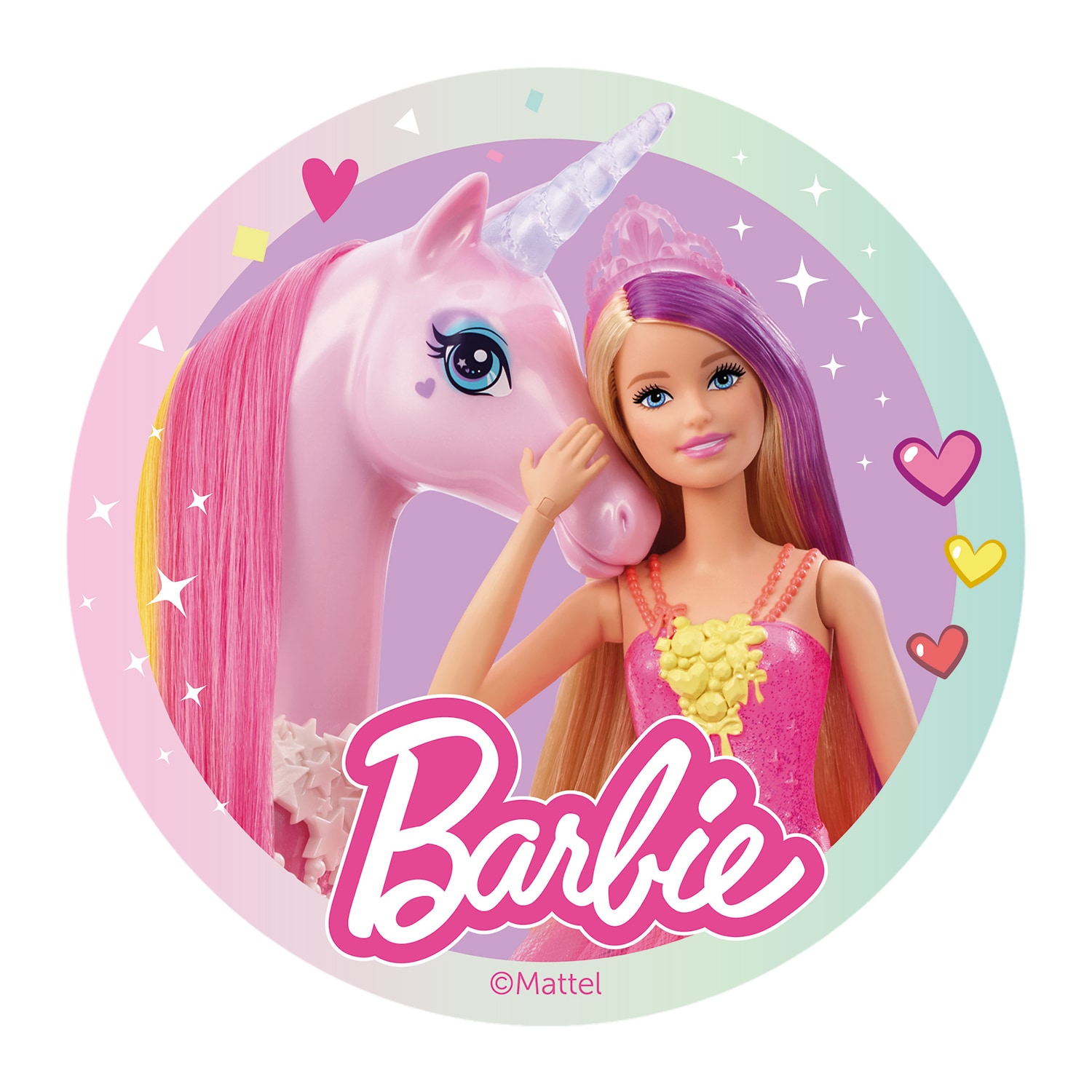 Kakebilde Barbie - Oblat 20 cm