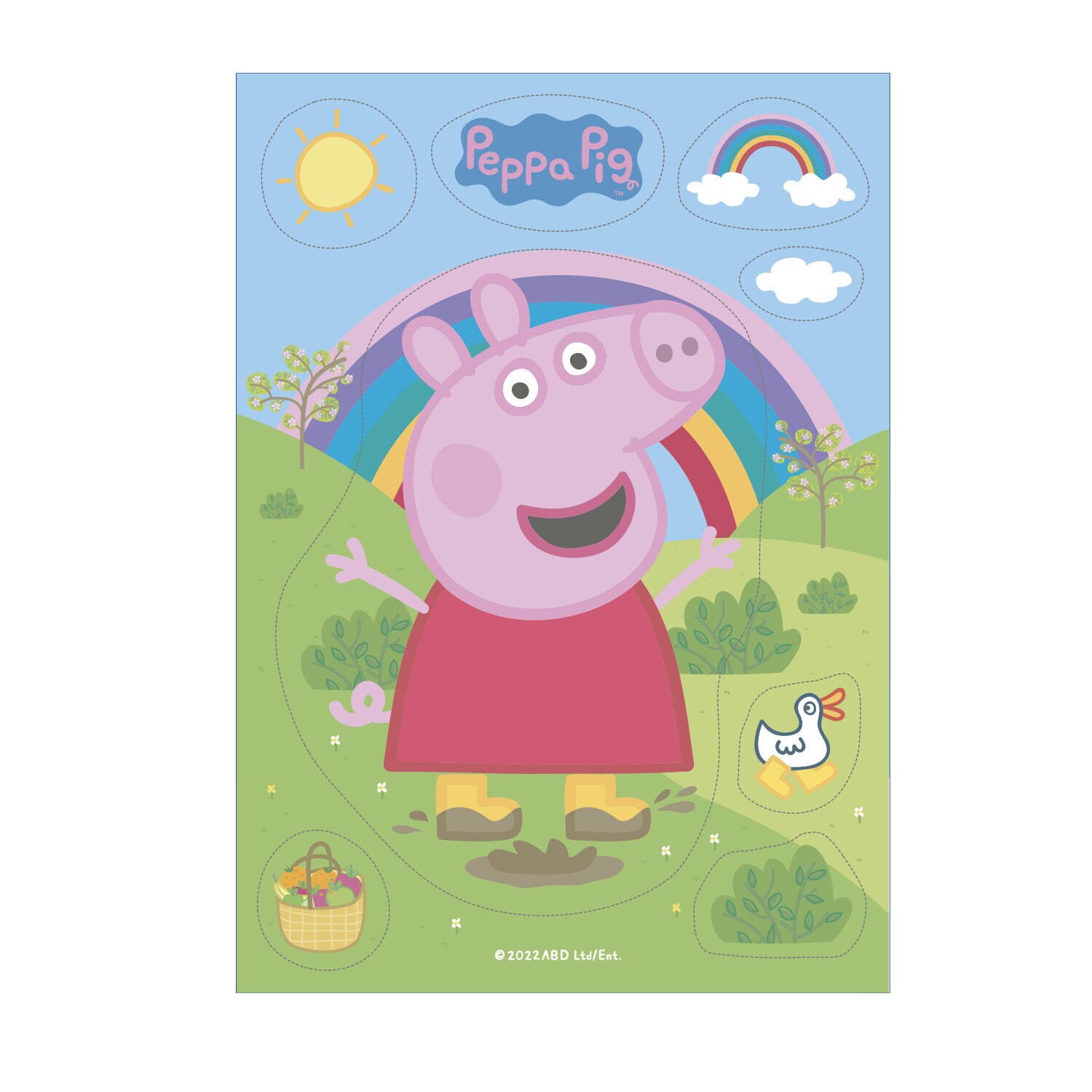 Peppa Gris - Kakedekorasjoner av Oblat 8 stk.