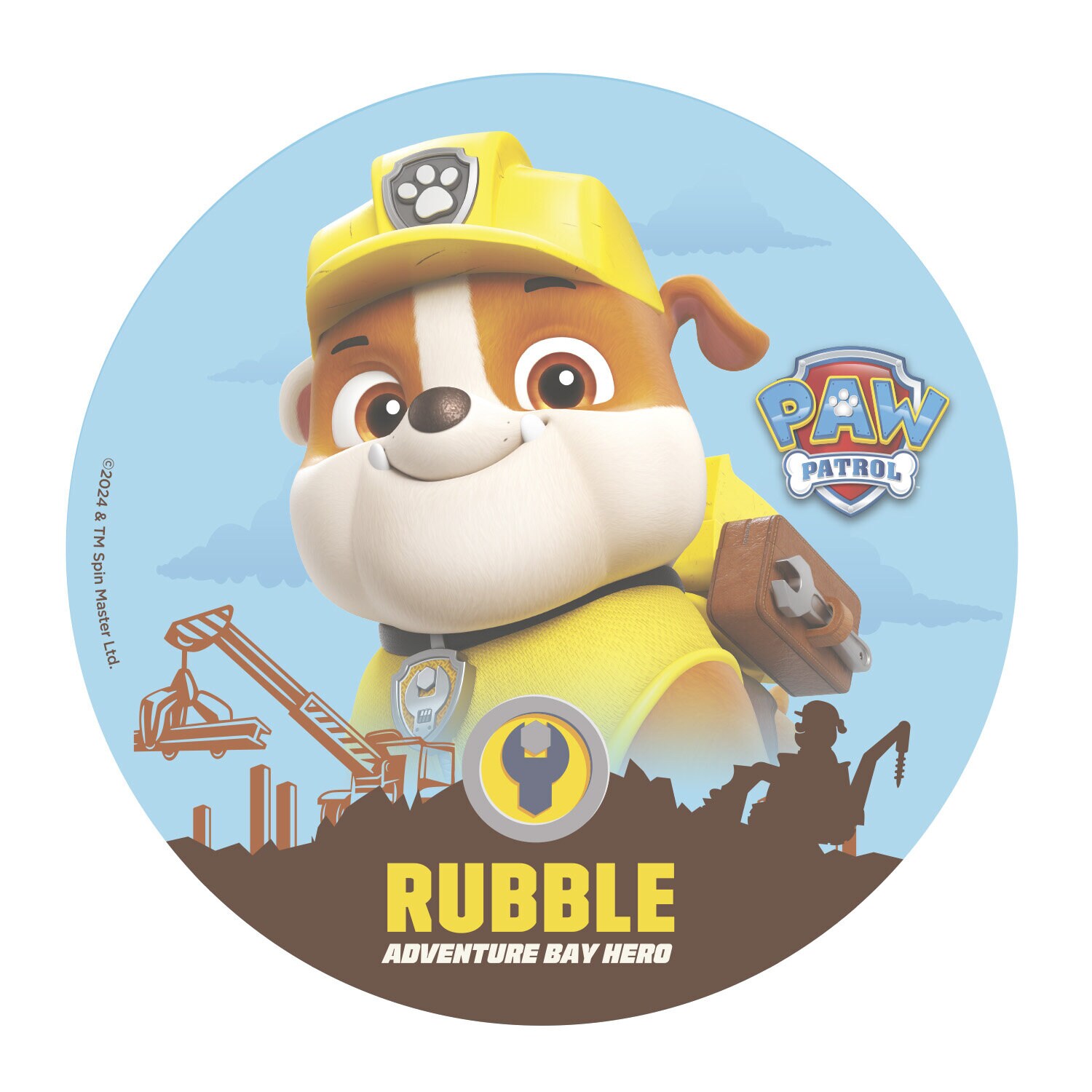 Kakebilde Paw Patrol Rubble - Oblat 20 cm