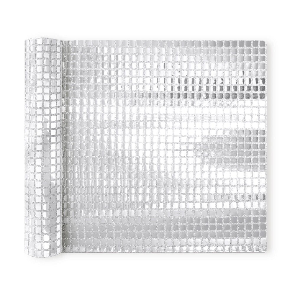 Bordløper med sølvfargede paljetter 275 × 28 cm