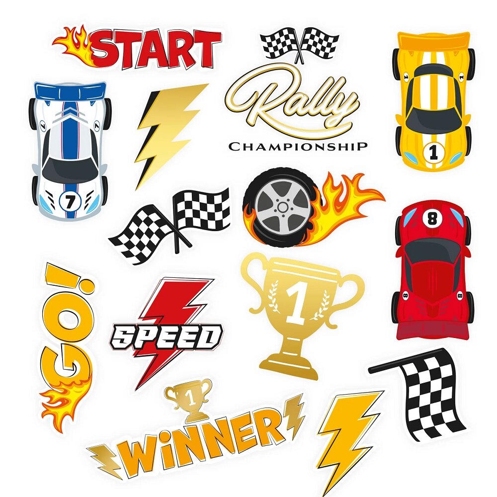 Racing Car Tatoveringer 14 stk.