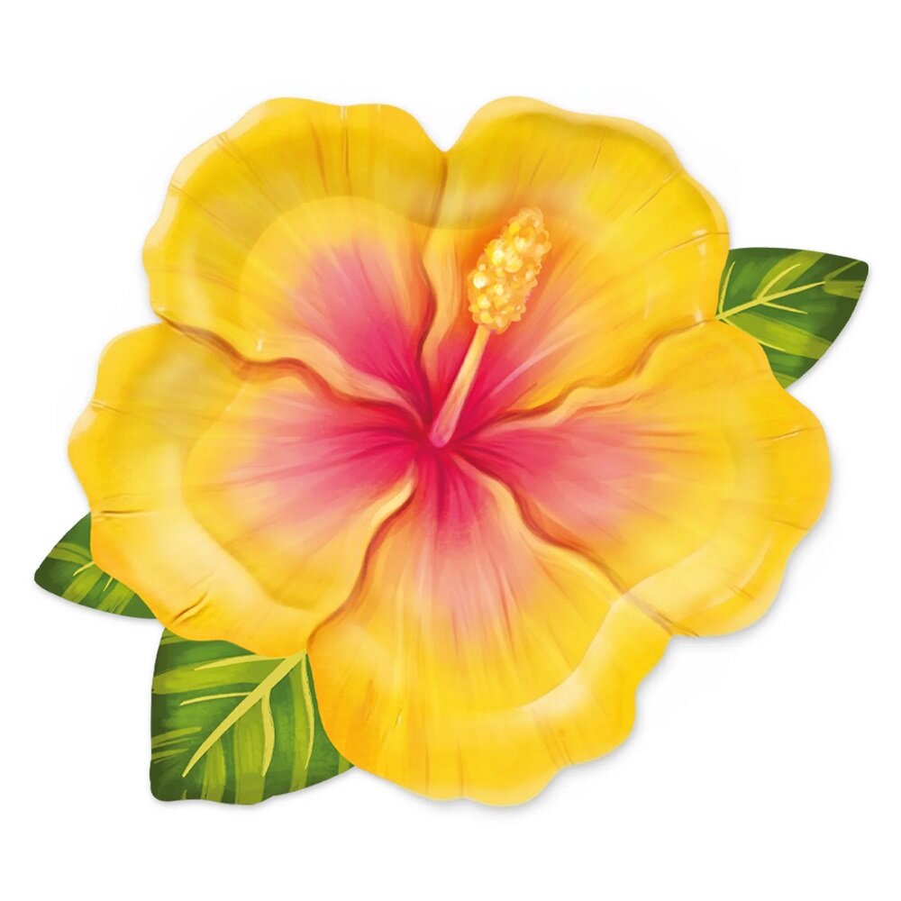 Formede Tallerkener Tropiske Blomster Aloha 6 stk.