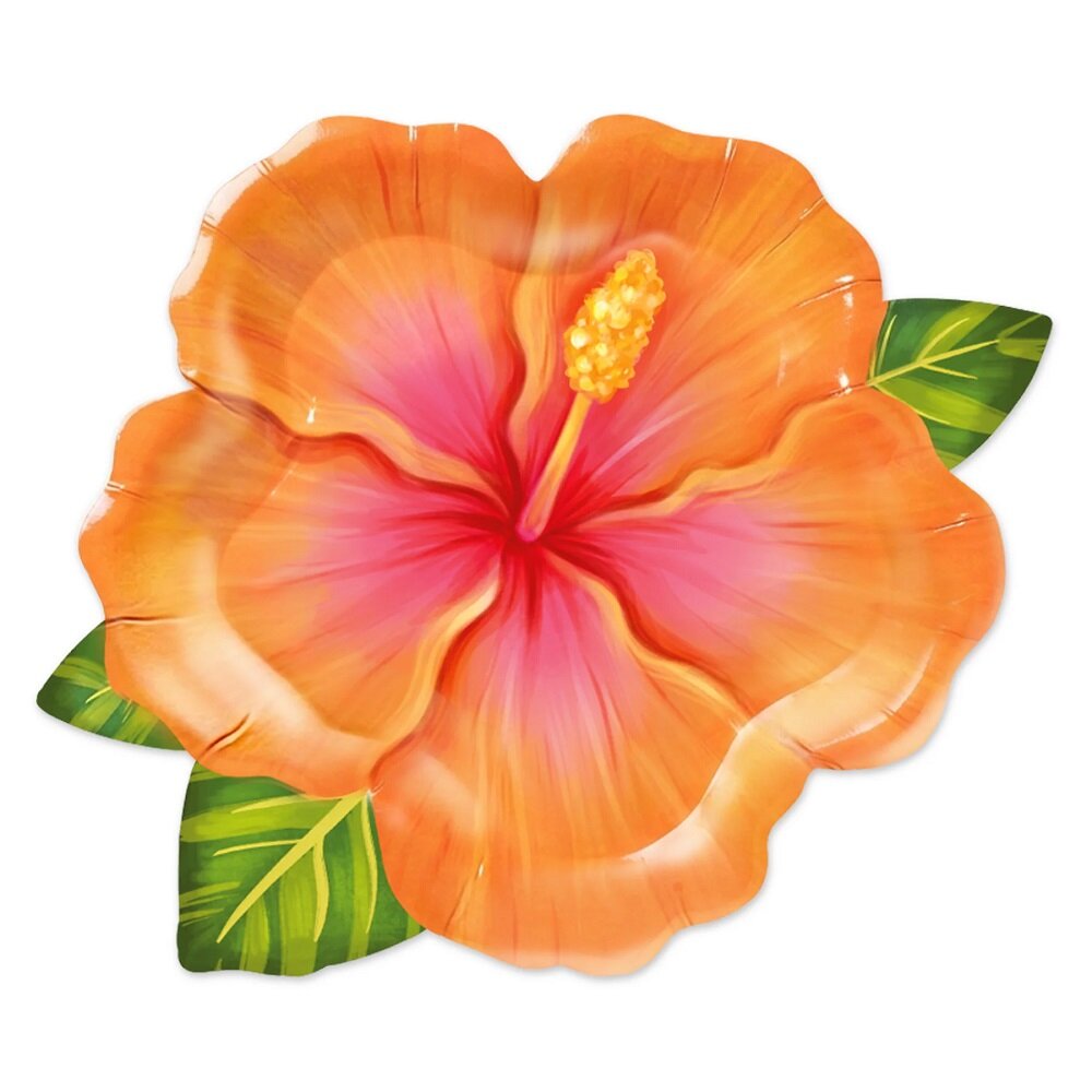 Formede Tallerkener Tropiske Blomster Aloha 6 stk.