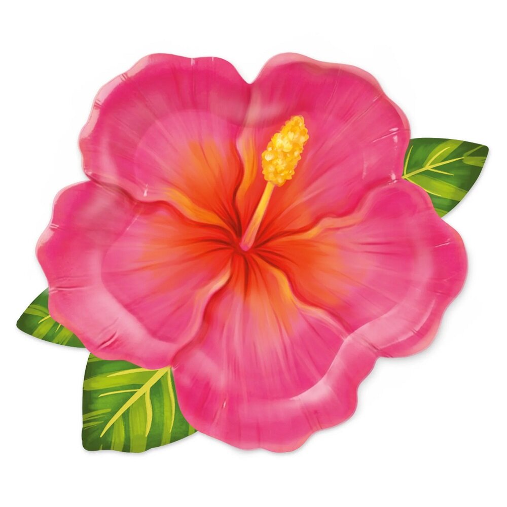 Formede Tallerkener Tropiske Blomster Aloha 6 stk.