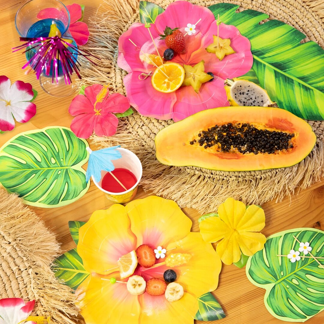 Formede Tallerkener Tropiske Blomster Aloha 6 stk.