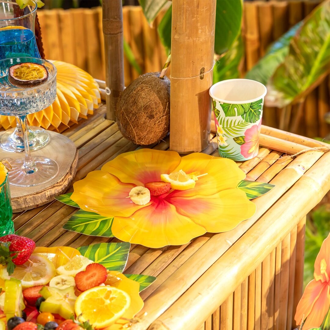 Formede Tallerkener Tropiske Blomster Aloha 6 stk.