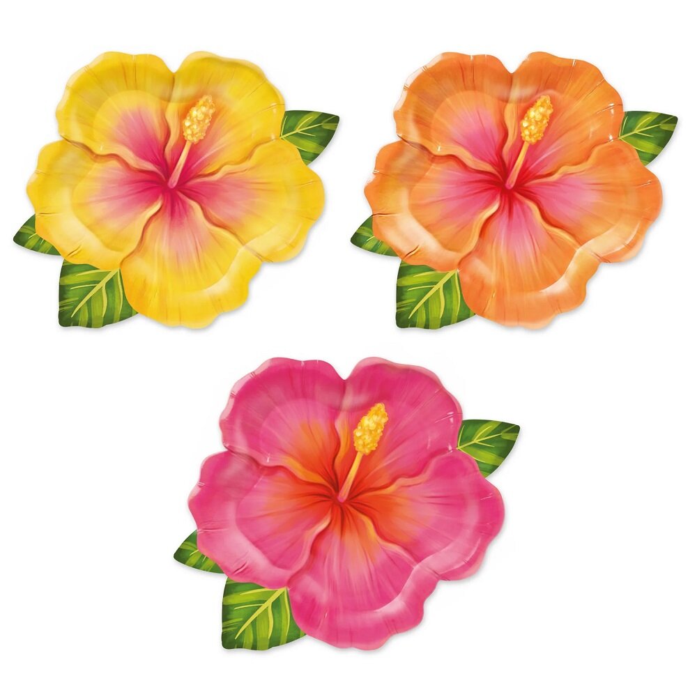 Formede Tallerkener Tropiske Blomster Aloha 6 stk.