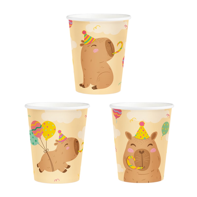 Capybara Pappkopper 6 stk.