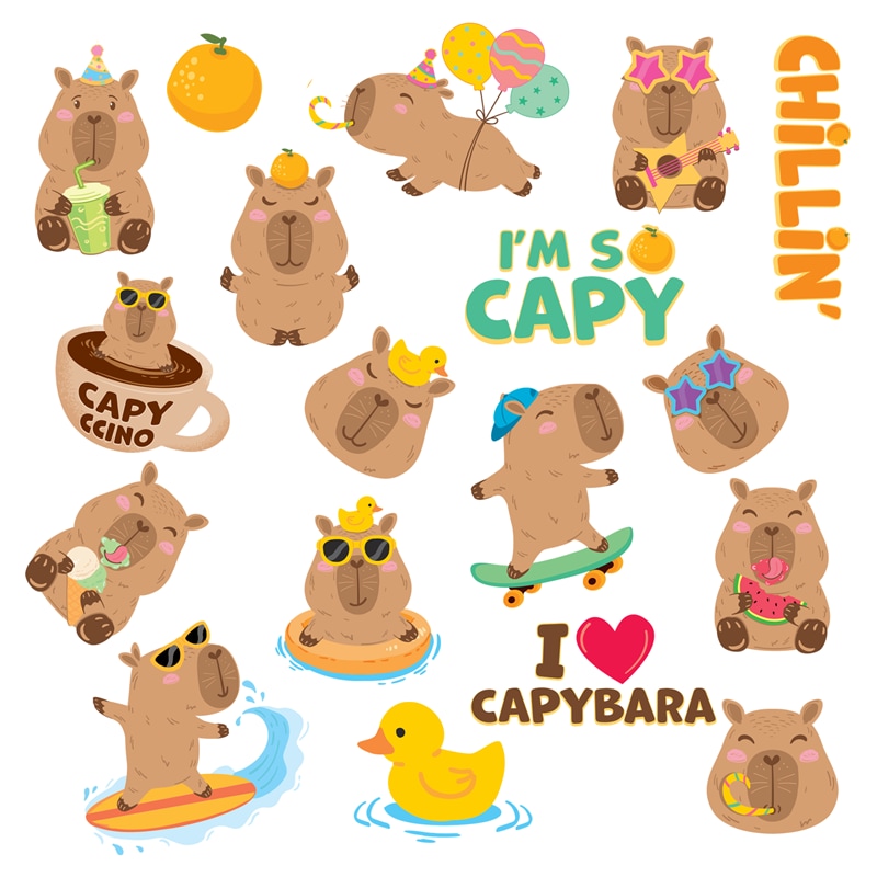 Capybara Tatoveringer 18 stk.